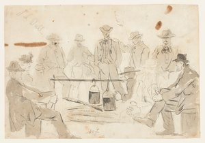Feu de camp avec des soldats - Winslow Homer