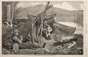 Camping dans les montagnes Adirondack, 1874
