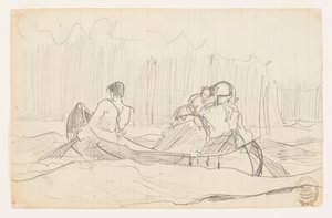 Canoë avec trois hommes - Winslow Homer