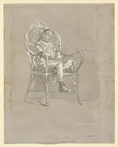 Enfant assis dans un fauteuil en osier - Winslow Homer