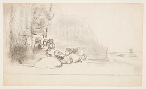 Enfants jouant au bord de la mer, Cullercoats, Angleterre - Winslow Homer
