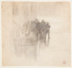 Dessin, Pêcheurs en ciré, Cullercoats, Angleterre, 1881 - Winslow Homer