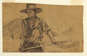 Dessin, fenaison, vers 1864 - Winslow Homer