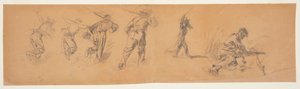 Dessin, études de soldats, 1863-65 - Winslow Homer