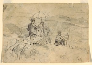 Dessin, étude pour "Artists Sketching in the White Mountains" et "The Artist in the Country", 1868 - Winslow Homer