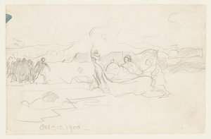 Pêcheurs échouant une doris - Winslow Homer