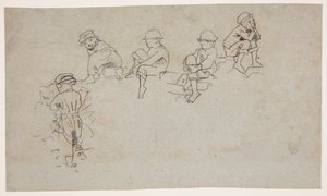 Cinq croquis de jeunes garçons - Winslow Homer