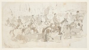 Sixième Régiment de Cavalerie du Général McClellan, Embarquant à Alexandrie pour Old Point Comfort - Winslow Homer
