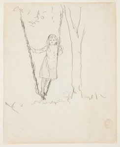 Fille debout sur une balançoire - Winslow Homer