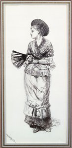 Fille avec éventail - Winslow Homer