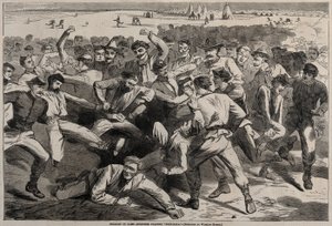 Vacances au camp - Soldats jouant au football