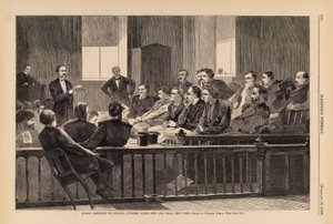 Jurors Listening to Counsel, Supreme Court, New City Hall, New York, tiré de Harper