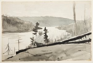 Rivière ou lac de montagne - Winslow Homer