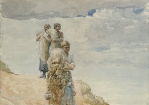 Sur la falaise, Cullercoats, vers 1881-82 - Winslow Homer