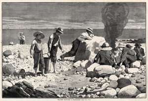 Croquis de bord de mer - Une cuisson de palourdes