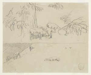 Moutons broutant - Winslow Homer