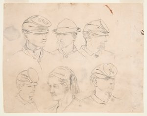 Six études de têtes de soldats - Winslow Homer