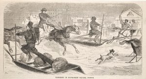 Promenade en traîneau sur Haymarket Square, Boston, 1859