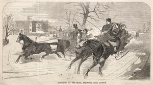 Promenade en traîneau sur la route, Brighton, près de Boston, 1859