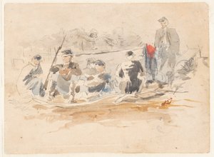 Soldats assis en groupe - Winslow Homer