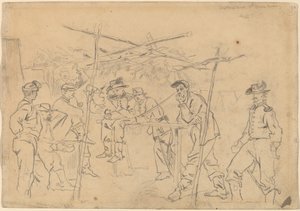 Tente du vivandier, 3e cavalerie de Pennsylvanie (recto) - Winslow Homer