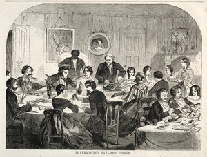 Jour de Thanksgiving - Le Dîner, 1858