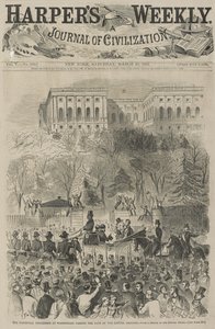 Le cortège inaugural à Washington passant la porte des terrains du Capitole (d