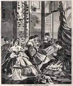 La Guerre - Fabrication de havelocks pour les volontaires, 1861