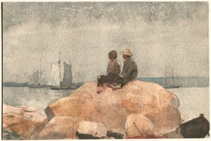 Deux garçons observant des goélettes - Winslow Homer