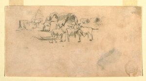 Convoi de chariots au camp - Winslow Homer