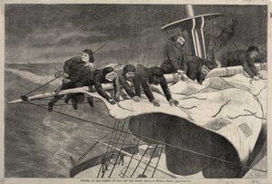 Hiver en mer - Prise de voile au large, 1869 - Winslow Homer