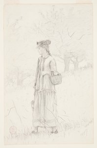 Jeune femme portant un panier - Winslow Homer