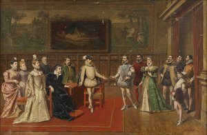 Catherine de Médicis rencontre ses fils Charles IX et Henri III - Wladyslaw Bakalowicz