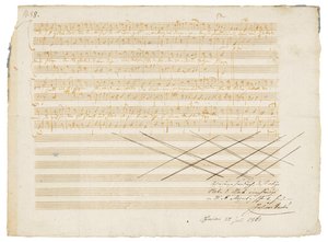 Manuscrit musical autographe, Zwei deutsche Kirchenlieder, K.343 - Wolfgang Amadeus Mozart