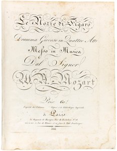Couverture de la partition Le nozze di Figaro dramma giocoso en quatre actes, entre 1806 et 1810 - Wolfgang Amadeus Mozart