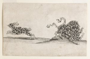 Lion et lièvre composés de motifs ornementaux - Wolfgang Hieronymus von Bömmel