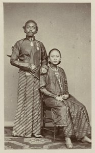 Pakoe Boewono IX, Susuhunan de Surakarta avec son épouse Ratoe - Woodbury and Page