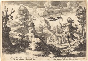 Apollon tuant Coronis - Workshop of Hendrick Goltzius, after Hendrick Goltzius