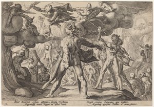 Les géants grimpant aux cieux - Workshop of Hendrick Goltzius, after Hendrick Goltzius