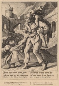 La pauvreté est plus facile à supporter que le luxe - Workshop of Hendrick Goltzius, after Karel van Mander I