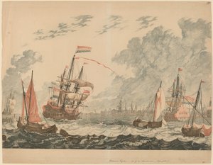 La rivière IJ à Amsterdam, années 1680-1690