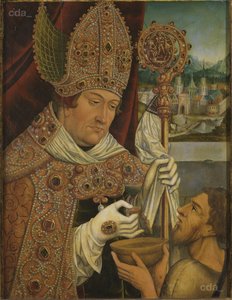 Le cardinal Albrecht de Brandebourg dans le rôle de St Martin - workshop of Lucas Cranach the Elder