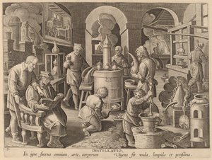 Distillation - Workshop of Philip Galle after Jan van der Straet