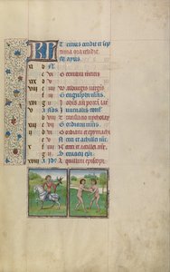 Un homme chassant; Signe zodiacal des Gémeaux - Workshop of Willem Vrelant