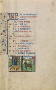 Un homme abattant un cochon; Signe du zodiaque du Capricorne