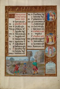 Travail dans un vignoble; Signe zodiacal des Poissons - Workshop of the Master of James IV of Scotland