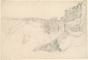 Colline avec Maisons et Figures - Worthington Whittredge
