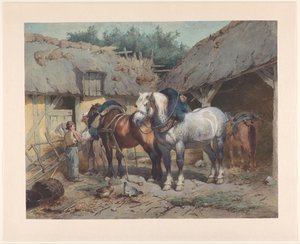 Chevaux près d