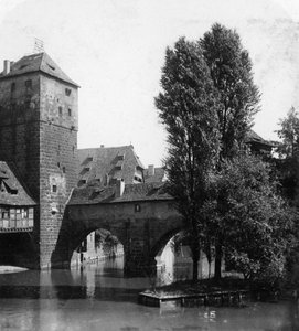 Henkersteg Le Pont du Bourreau, Nuremberg, Bavière, Allemagne, vers 1900 - Wurthle and Sons