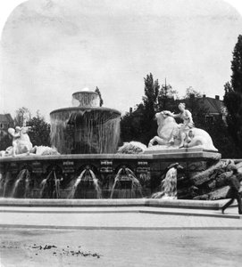 La Fontaine des Wittelsbach, Munich, Allemagne, vers 1900